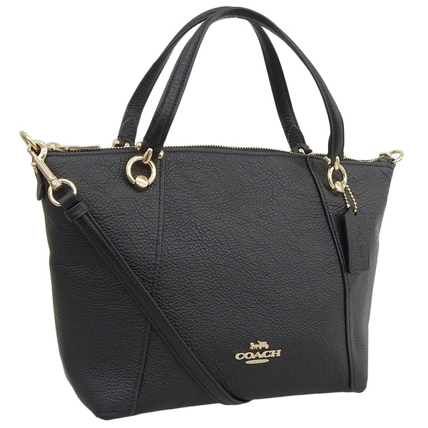 【美品】COACH ブラックレザー 2wayバッグ COACH】コーチ スムースカーフレザー シグネチャー 型押し ミニ