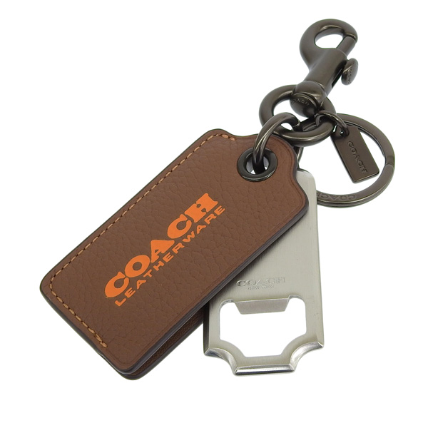 Coach キーホルダー・キーリング ブラウン/ブラック COACH（コーチ） キーホルダー キーリング 栓抜き レザー ブラウン
