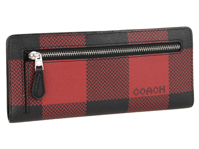 COACH コーチ 財布 長財布 二つ折り チェック柄 格子柄