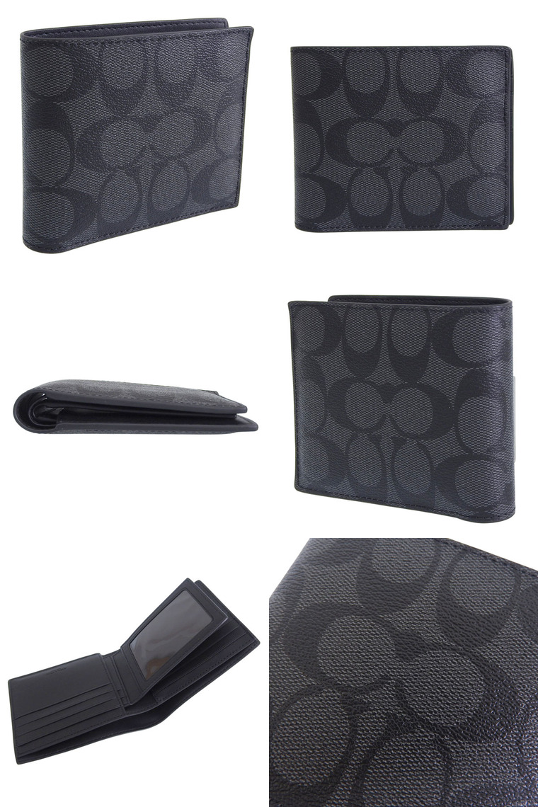 COACH（コーチ） 財布 メンズ 2つ折り 折財布 コンパクト アウトレット