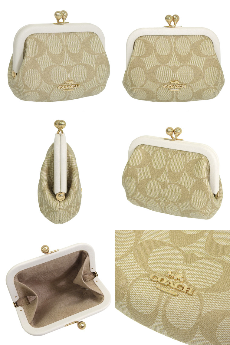 ★ 限定品！ 新品 COACH コーチ ケース 小銭入れ ジャガード COACH（コーチ） コインケース 小物 ライトカーキ アイボリー