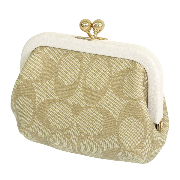 COACH（コーチ） コインケース 小物 ライトカーキ アイボリー