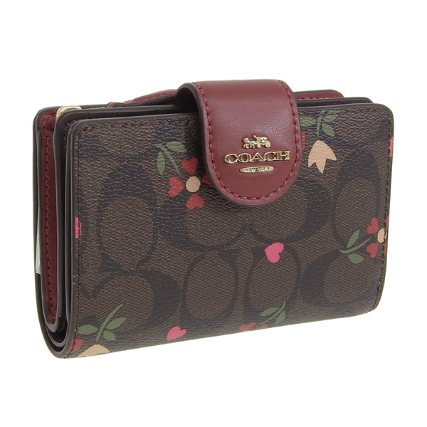 COACH（コーチ） 財布 折財布 二つ折り 財布 ブラウンマルチ