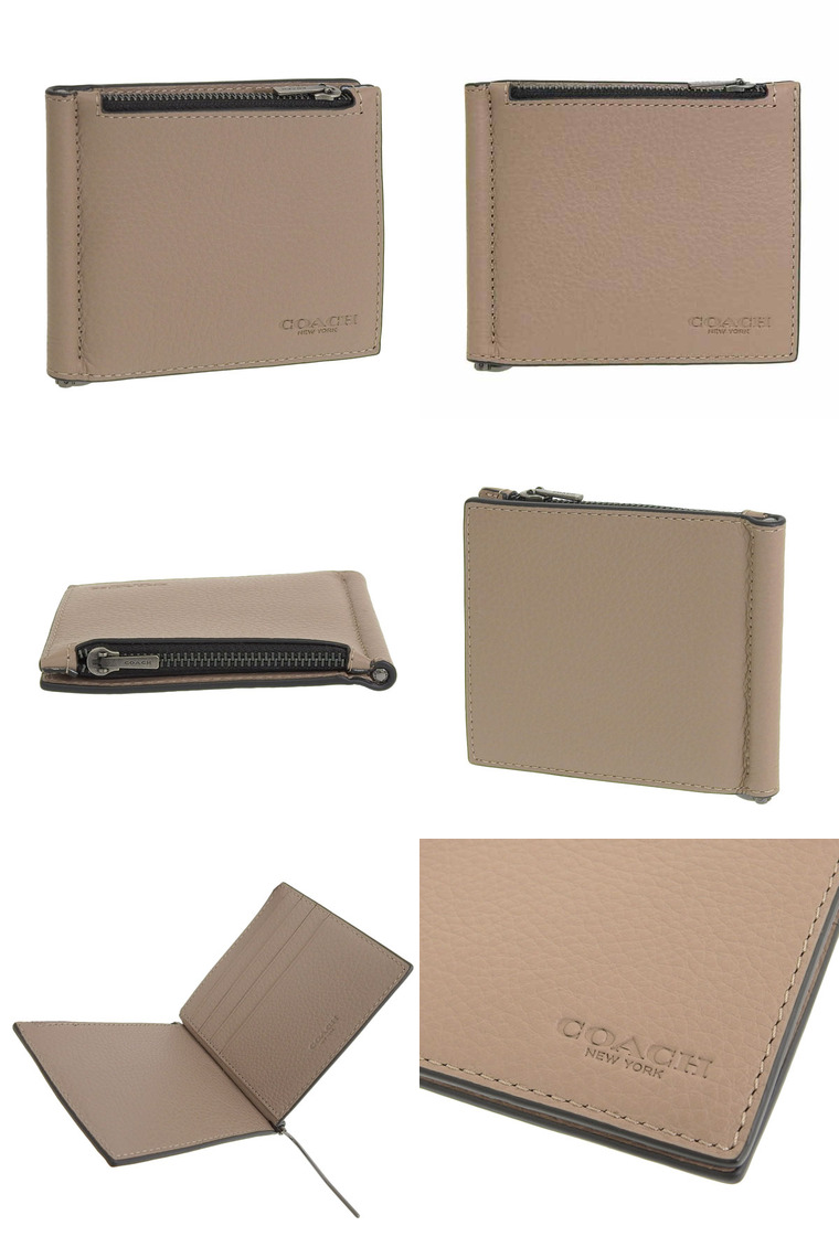 COACH（コーチ） 財布 折財布 二つ折り 財布 マネークリップ付き