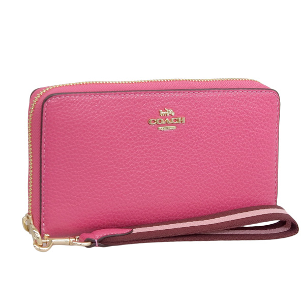 【新品・未使用】COACH 長財布 ピンクc8277lmscqアウトレット COACH コーチ LONG ZIP AROUND WALLET 長財布 財布 レザー