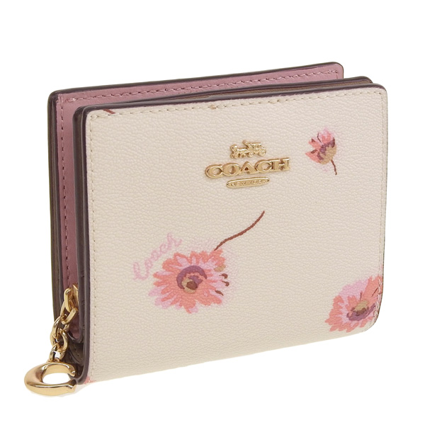 新品　COACH　コーチ 財布 折り財布　２つ折り財布 ホワイト 新品未使用》COACH コーチ 折り財布 ホワイト レザー 二つ折り財布