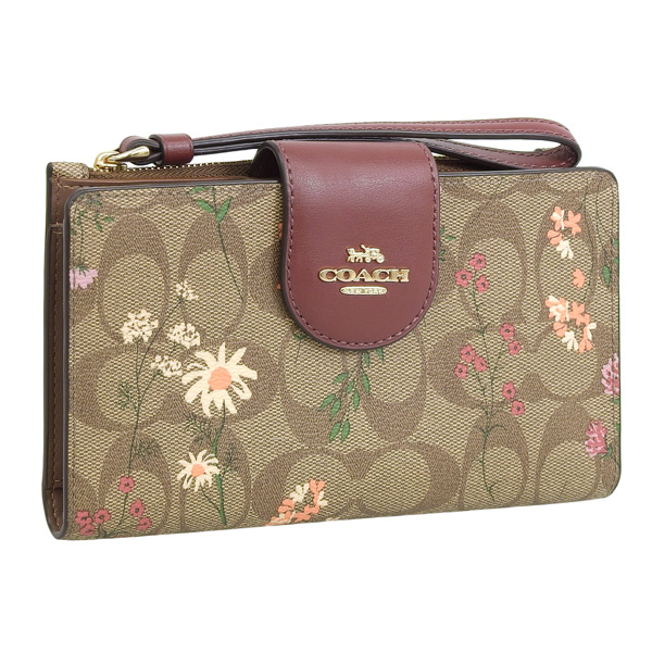 新品　正規品☆COACH コーチ　折り財布　カーキ レザー 二つ折り財布 COACH(コーチ) / タビースモールウォレット/2つ折り財布/レザー/緑