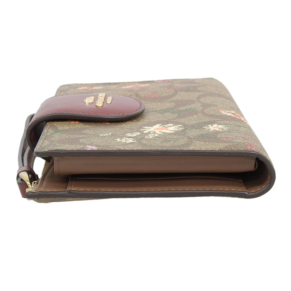 耀くん 新品 COACH 財布 二つ折り財布 カーキ×レッドウッド シグネ COACH（コーチ） 財布 折財布 二つ折り 財布 カーキマルチ レディース