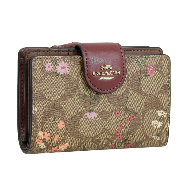 COACH（コーチ） 財布 折財布 二つ折り カーキマルチ レディース c8730