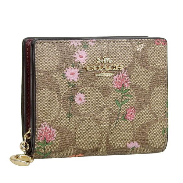 COACH（コーチ） 財布 折財布 二つ折り カーキマルチ レディース c8734