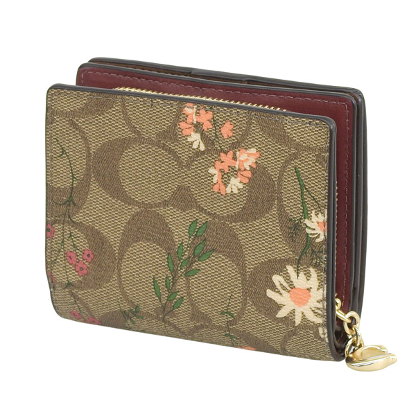 COACH（コーチ） 財布 折財布 二つ折り カーキマルチ レディース c8734
