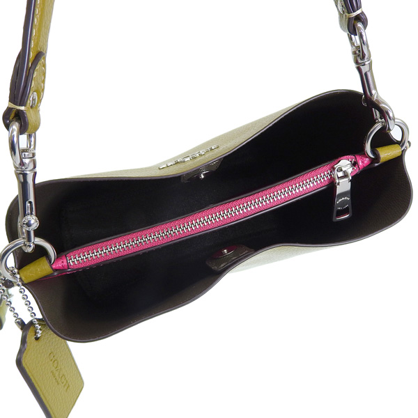 COACH(コーチ) ショルダーバッグ美品  モリー バケット バッグ 22 CA177 ライトグリーン レザー ca177svc9.jpg