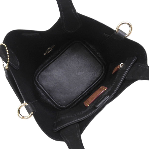 極美品 COACH ハンドバッグ 2WAY レザー ブラック ハンナバケット COACH（コーチ） ショルダーバッグ レディース レザー 2way ハンナ