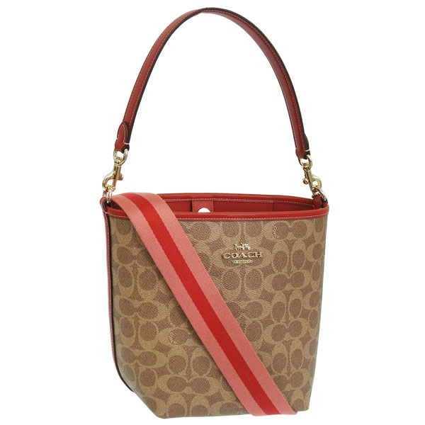 COACH ショルダーバッグ ブラウン/レッド Coach ショルダーバッグ ブラウン/レッド