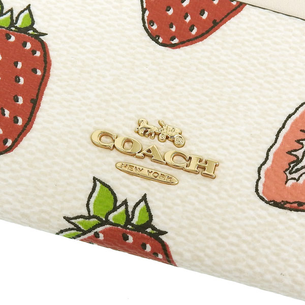 D*e様 COACH イチゴ柄 パスケース 未使用品】COACH コーチ シグネチャー いちご ストロベリー柄 パス