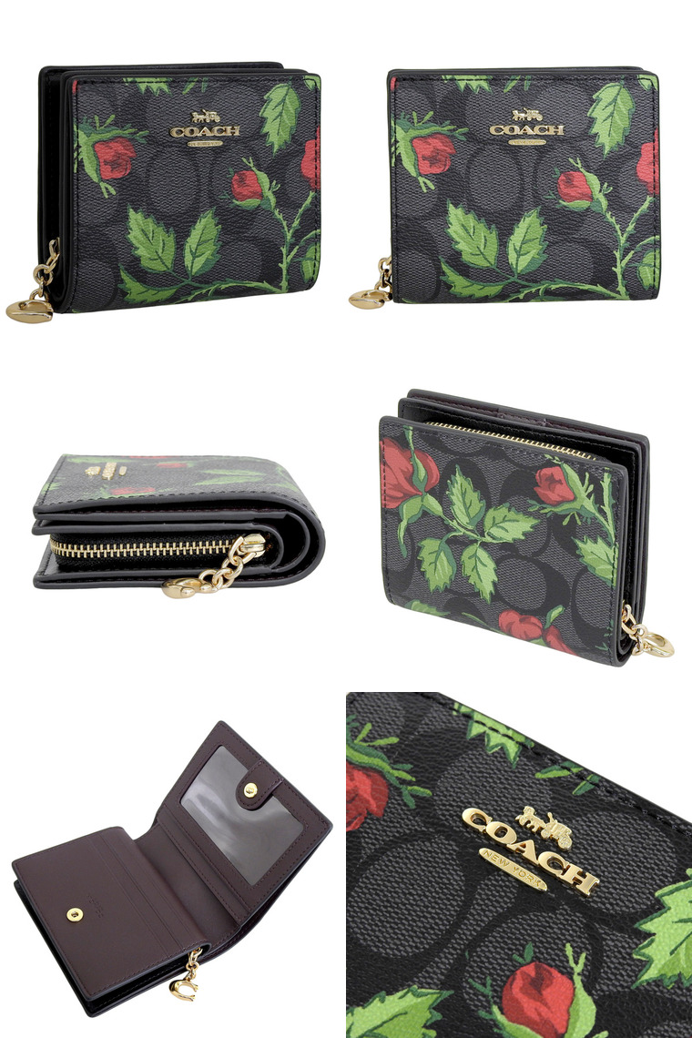 COACH コーチ 財布 二つ折り レディース アウトレット 折財布 花