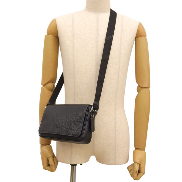 【COACH】コーチ ショルダーバッグ ブラック レザー コンパクト メンズ COACH（コーチ） バッグ メンズ ショルダーバッグ アウトレット レザー