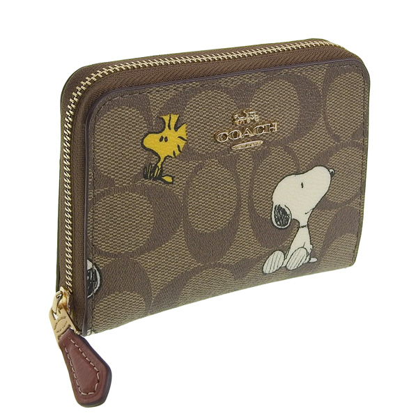 COACH コーチ 二つ折り財布　財布　コイン　新品　折財布　スヌーピー　野球 COACH コーチ 財布 二つ折り レディース アウトレット 折財布