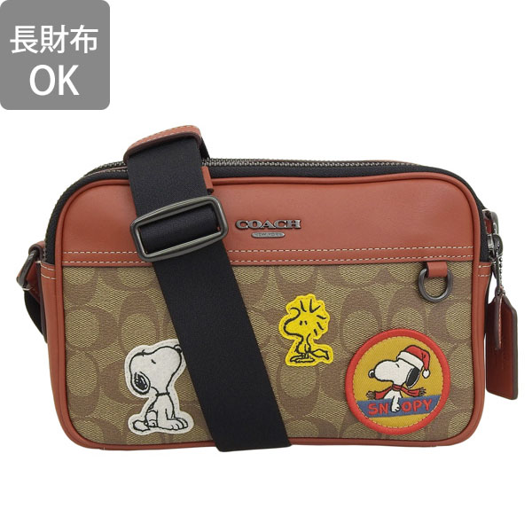 【美品】コーチ COACH スヌーピー パッチシグネチャーショルダーバッグ黒 COACH（コーチ） バッグ レディース ショルダーバッグ カメラバッグ