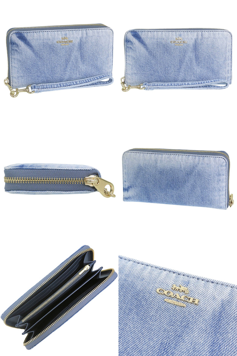 COACH（コーチ） 財布 レディース 長財布 アウトレット デニム LZA LVD