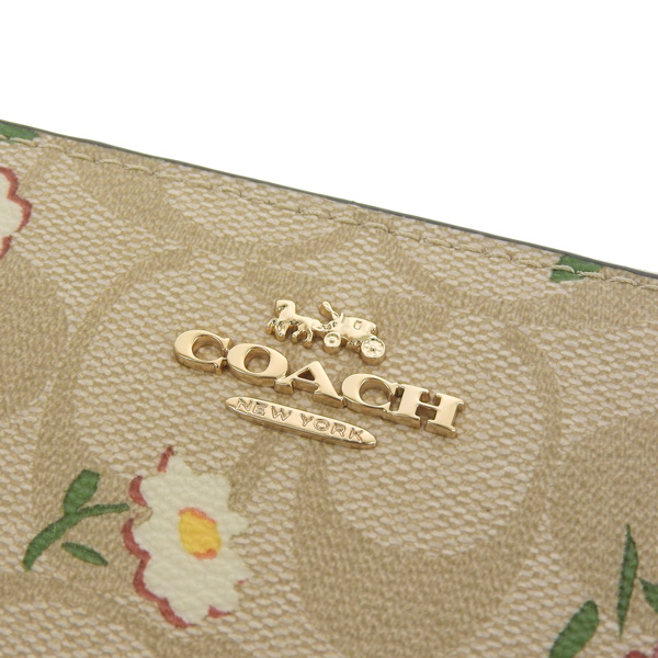 コーチ 財布 正規品 COACH 長財布 フラワーブラウン コーチ COACH 財布 長財布 レディース お花 花 フローラル ハート