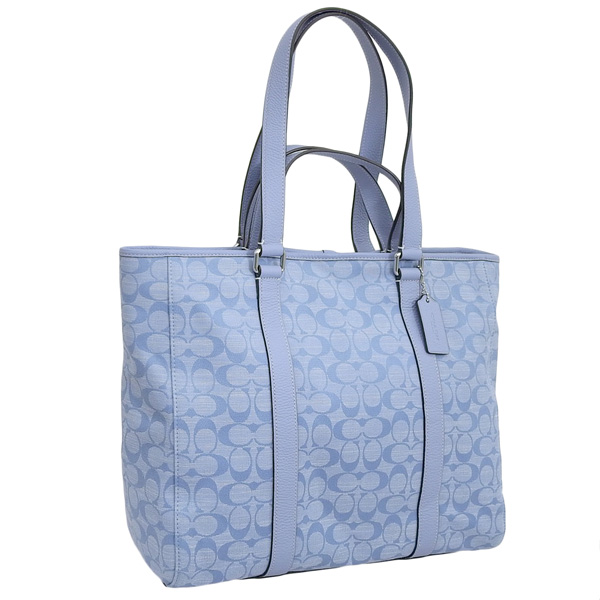 ★コーチ トートバッグ シグネチャー ライトブルー A4可 COACH 美品★ COACH（コーチ） バッグ メンズ トートバッグ アウトレット