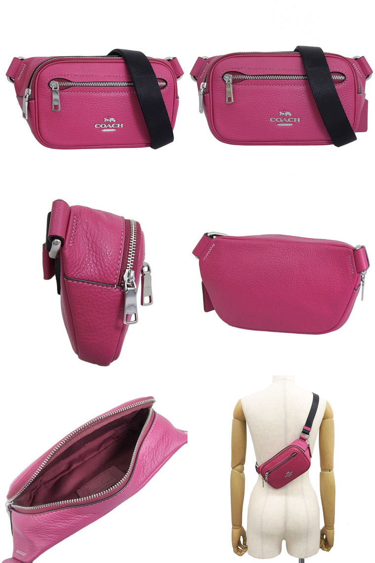 coach⭐︎クロスボディバッグ　ピンク　新品未使用 COACH】コーチ クロスグレインレザー ロゴ スクエア ボックス クロス