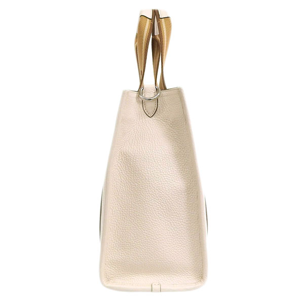 【極美品】コーチ CM067 スミス 2way トートバッグ レザー シボ革 白 COACH（コーチ） バッグ レディース トートバッグ アウトレット 2WAY