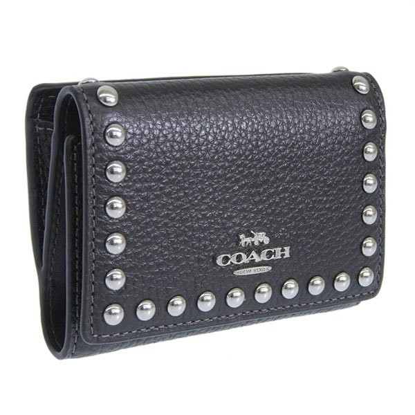 COACH アウトレットブラック 三つ折り財布 COACH（コーチ） 財布 レディース 三つ折り財布 アウトレット レザー