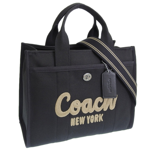 コーチ バッグ レディース ショルダーバッグ 2WAY トートバッグ キャンバス ブラック CARGO TOTE CP158LHBLK COACH