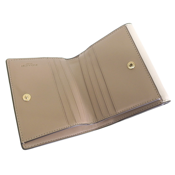 COACH（コーチ） 財布 レディース 二つ折り財布 アウトレット ベージュ