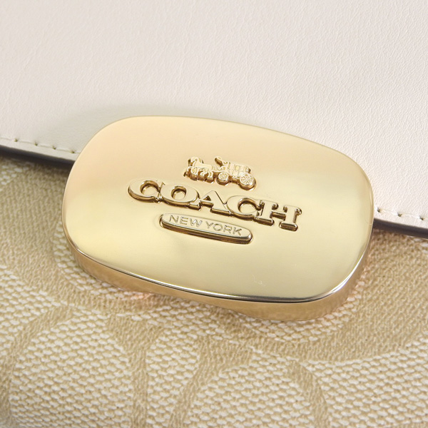 COACH（コーチ） 財布 レディース 二つ折り財布 アウトレット ベージュ