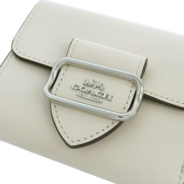 COACH アウトレットホワイトレザー 長財布 ストラップ付き先着順