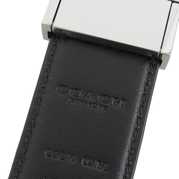 コーチ ベルト メンズ アウトレット ブラック ハーネスバックル カット