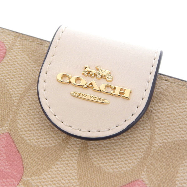 COACH（コーチ） 財布 レディース 二つ折り財布 アウトレット ベージュ