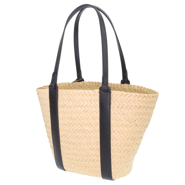 コーチ バッグ レディース トートバッグ ストロー レザー ベージュブラック スモール ストローポケットトート SM STRAW PTOTE CQ788B4NA COACH｜riverall-men｜04