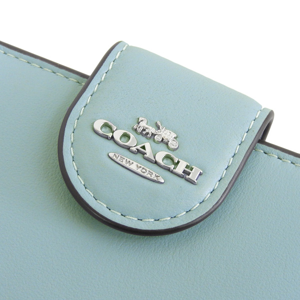 新新商品　COACH　コーチ　マネークリップ　折り財布　正規　ライトブルー 新作 新品 COACH マネークリップ 折り財布 NEWデザイン 正規品