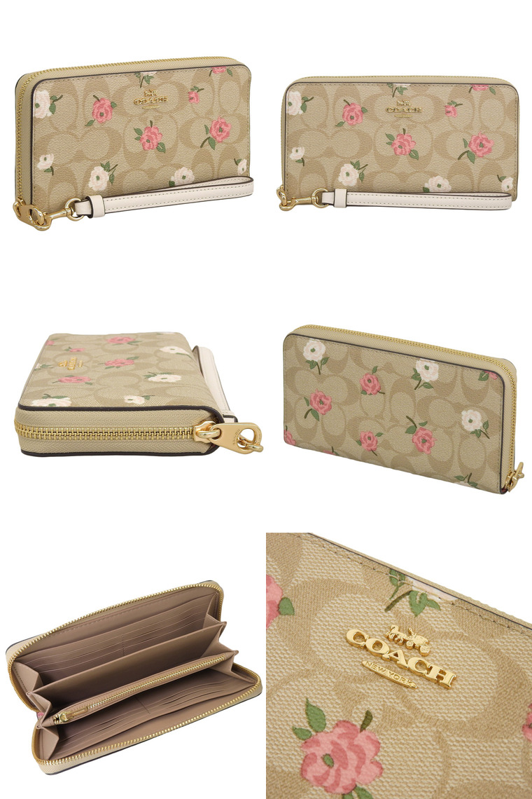COACH（コーチ） 財布 レディース 長財布 アウトレット ベージュマルチ
