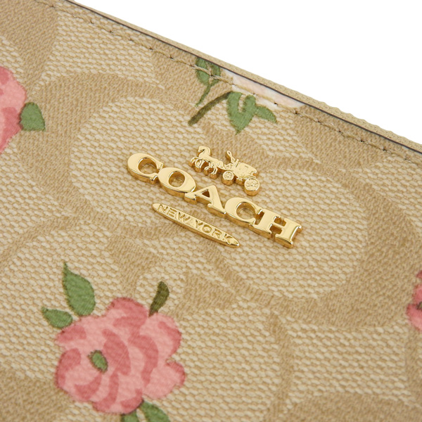 COACH コーチ 財布 レディース 長財布 花柄 ラウンドファスナー