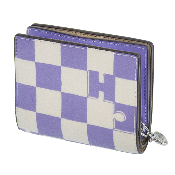 フォロー割♡新品*COACH*ミニ財布*スモールウォレット*ブルベ*水色*薄紫色 COACH コーチ 6950 二つ折り財布 ラグジュアリー 白 水色 紫 パープル