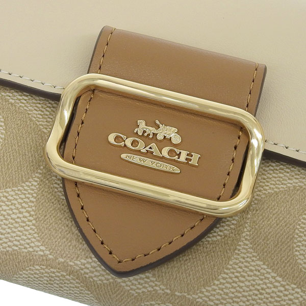 新品 コーチ COACH 2つ折り財布 スモール モーガン ウォレット ライトカーキ/ライトサドル COACH（コーチ） 財布 レディース 2つ折り 折財布 コンパクト