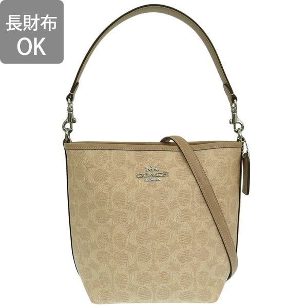 【美品】COACH バケットバッグ ベージュ 美品 コーチ モリーバケットバッグ シグネチャー ベージュ