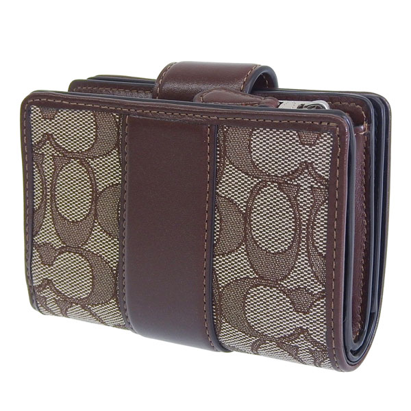 新品 コーチ COACH 2つ折り財布 ミディアム コーナー ジップ サンド/トープ COACH（コーチ） 財布 レディース 2つ折り 折財布 アウトレット レザー