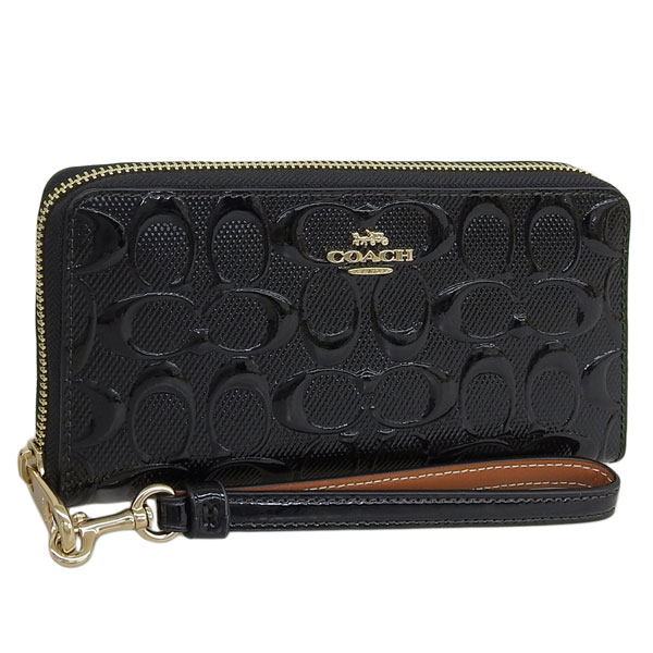コーチ COACH ブラック レザー 長財布 L字ファスナー財布 - メルカリ