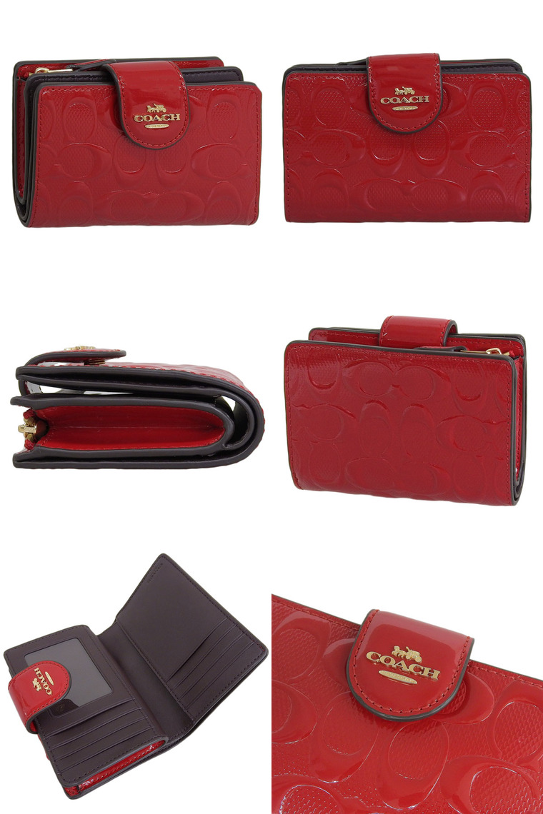 COACH（コーチ） 財布 レディース 2つ折り 折財布 アウトレット レザー