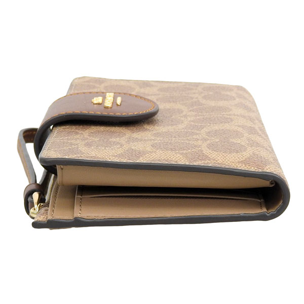 ✨新品未使用✨COACH 長財布　シグネチャー　ユニセックス　カーキ　ブラウン コーチ 長財布 財布 レディース シグネチャー カーキベージュ&サドル