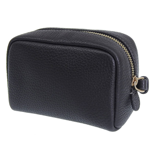 coach コーチ　正規品　黒ポーチ　レザーポーチ コーチ COACH コーチ 黒 ブラック レザー ポーチ 小物入れ