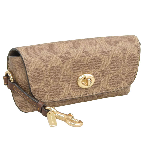 COACH コーチ サングラスケース メガネケース レザー シグネチャー COACH】コーチ コーティングキャンバス カーフレザー