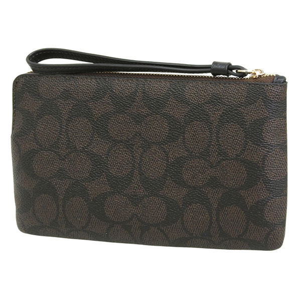 COACH コーチ ポーチ財布　コーナージップリストレット ブラウン　チェリー柄 COACH コーチ ポーチ財布 コーナージップリストレット ブラウン チェリー柄