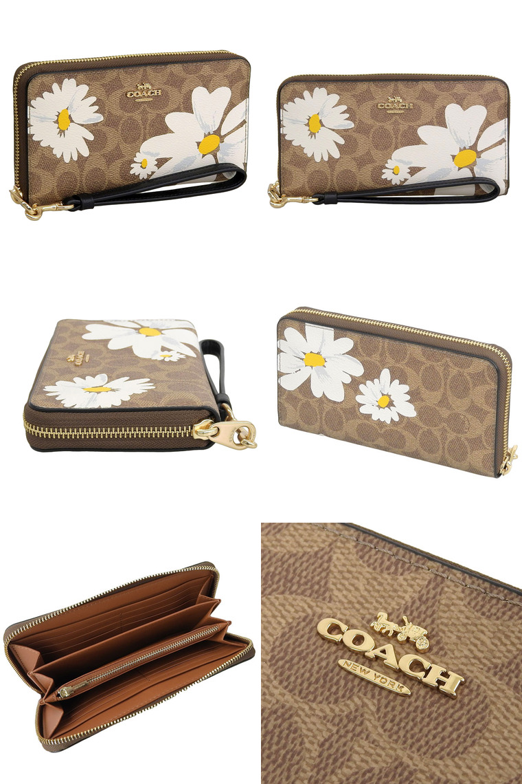 COACH コーチ 財布 レディース 長財布 アウトレット カーキ